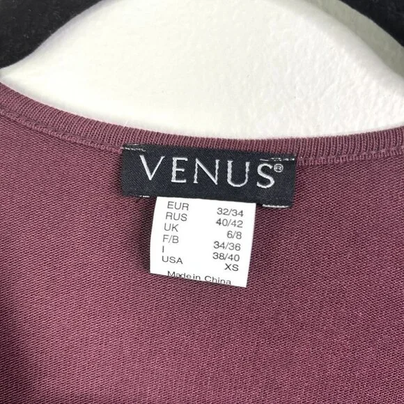 Venus‎ burgundy blouse size XS - Picture 3 of 5